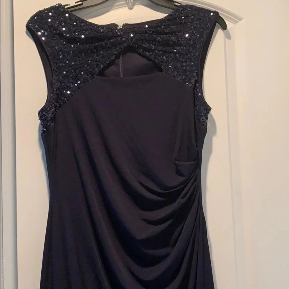 Jessica Howard Navy Blue Sequin Petite Dress New